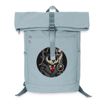 Panda Détective à la loupe – Noir Retro Animal Motif - Sac à dos ordinateur - bleu glacier - Devant