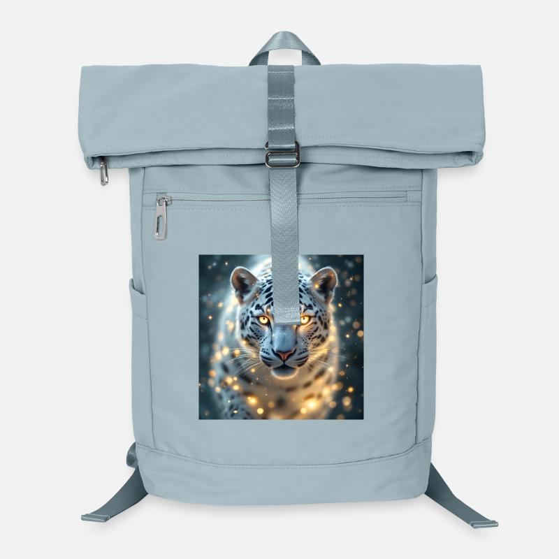 Krafttier Weisser Leopard Laptop-Rucksack 