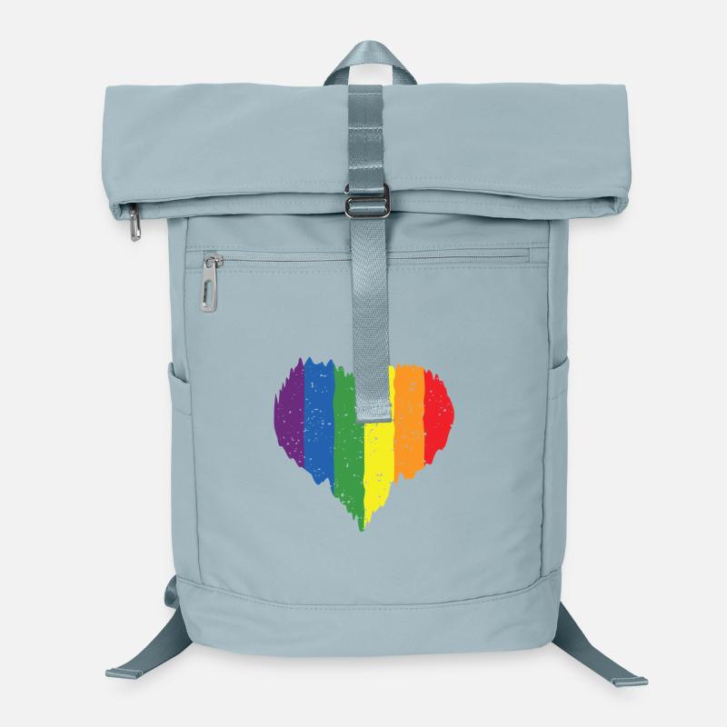Arc en ciel coeur Pride Drapeau Couleurs LGBTQ+ Grunge Sac à dos ordinateur