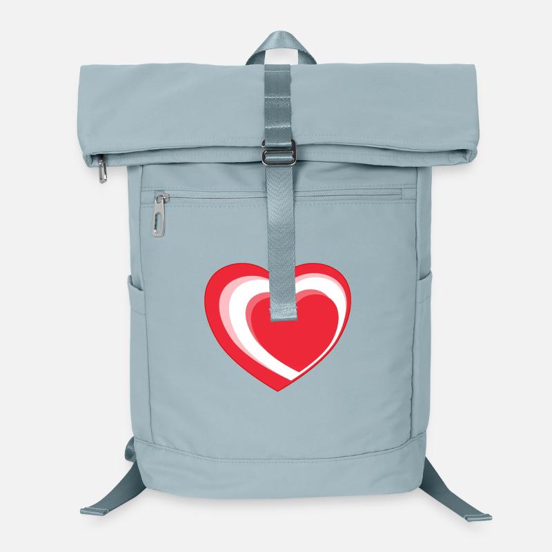 Red-White-Red Heart Laptop Backpack