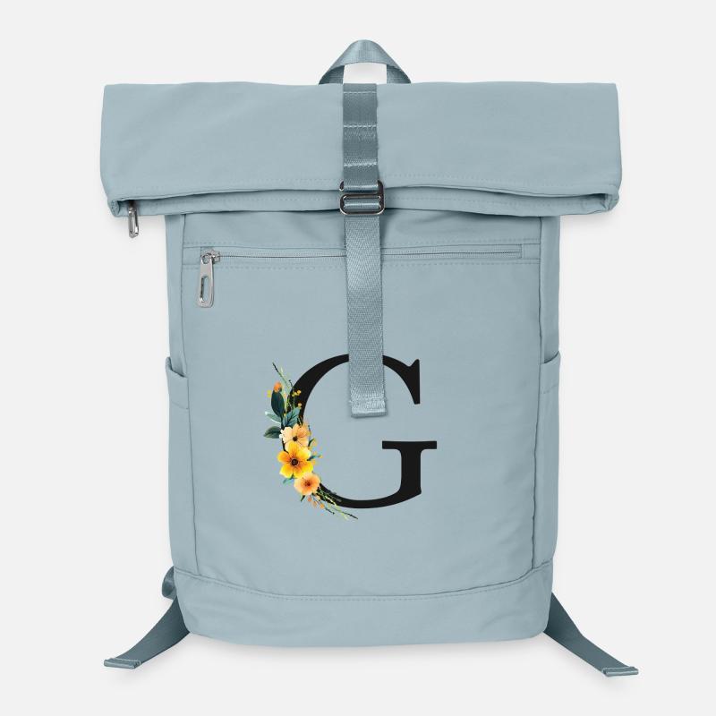 G Monogram, Floral, Personnalisable Sac à dos ordinateur