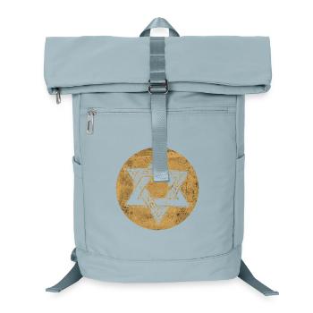 Étoile de David ornée en cercle doré - Sac à dos ordinateur - bleu glacier - Devant