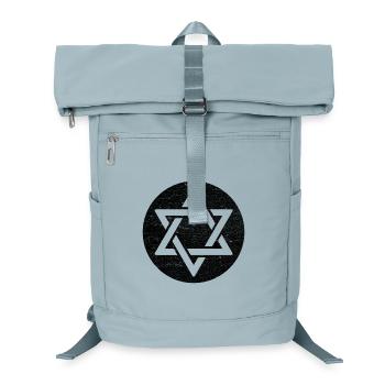 Star of David in black circle - Laptop Backpack - ice blue - Front