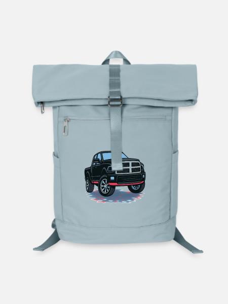 Schwarzer Pickup – US Truck Shirt - Laptop-Rucksack - Eisblau