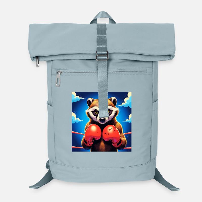 Boxen Waschbär Illustration - Laptop-Rucksack  - Eisblau