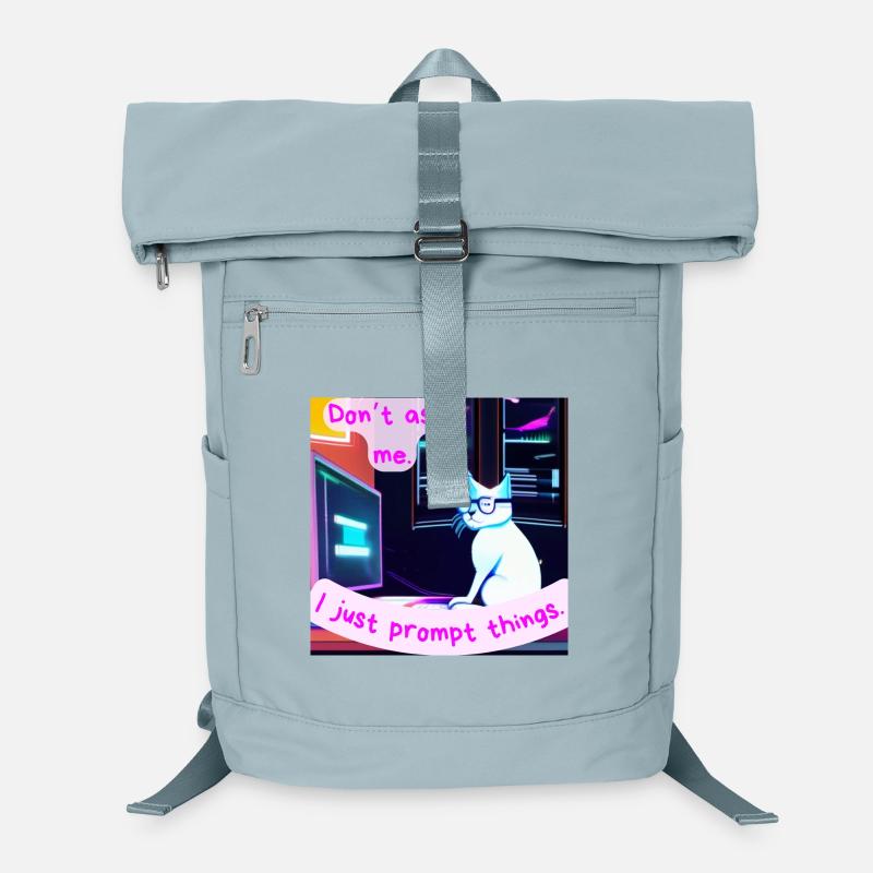 Frag mich nicht, ich fordere nur Dinge auf – Grumpy AI Cat Laptop-Rucksack 