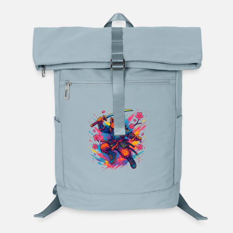 Katzen-Krieger im Samurai-Stil Laptop-Rucksack 