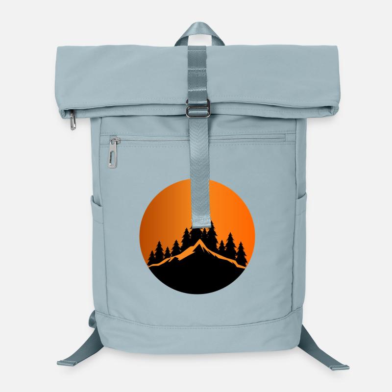 Sunset Mountain Forest Silhouette Laptop Backpack