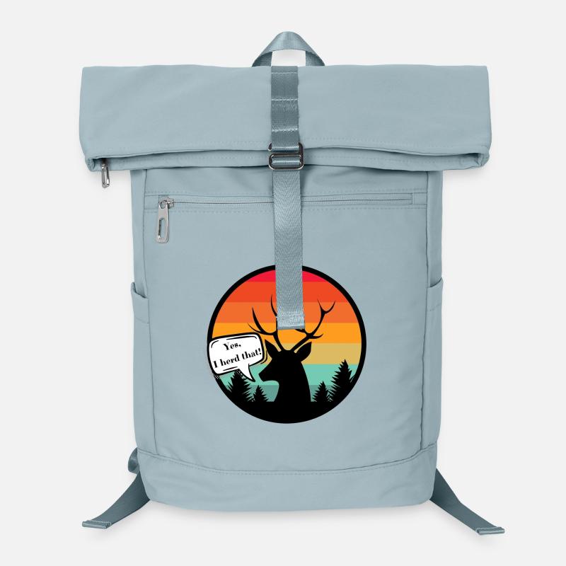 Deer with retro style sunset background Laptop Backpack