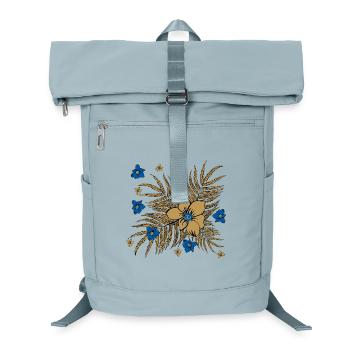 Tropische Blätter und Blumen Muster - Laptop-Rucksack  - Eisblau - Vorne