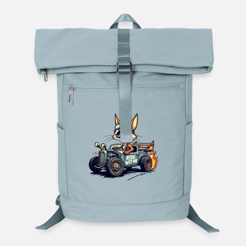 Vintage Fox Racer with Flames Laptop Backpack