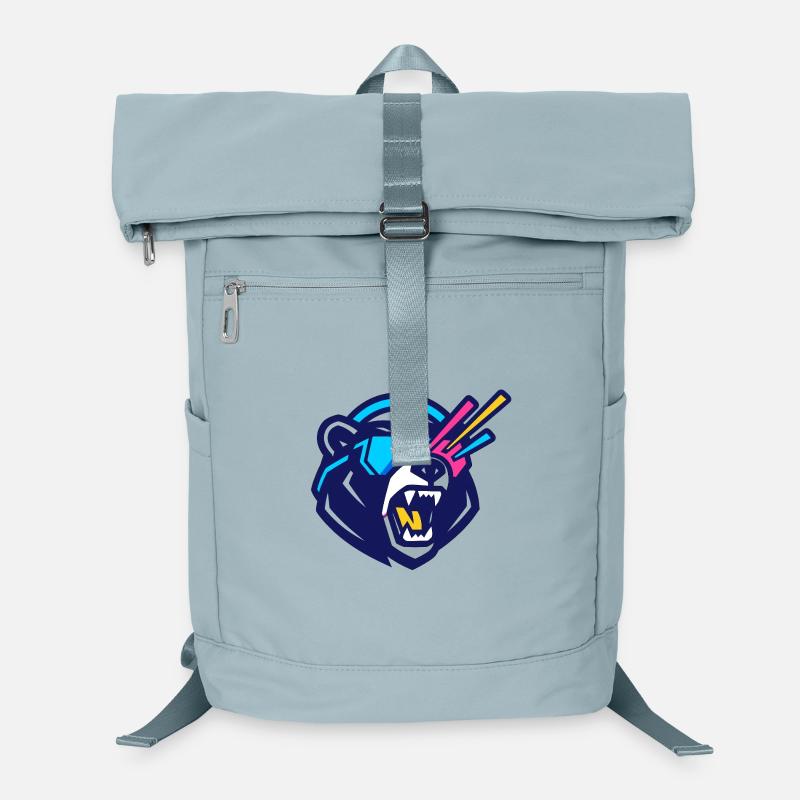 Brüllender Cyber-Bär mit Neon-Visor Laptop-Rucksack 