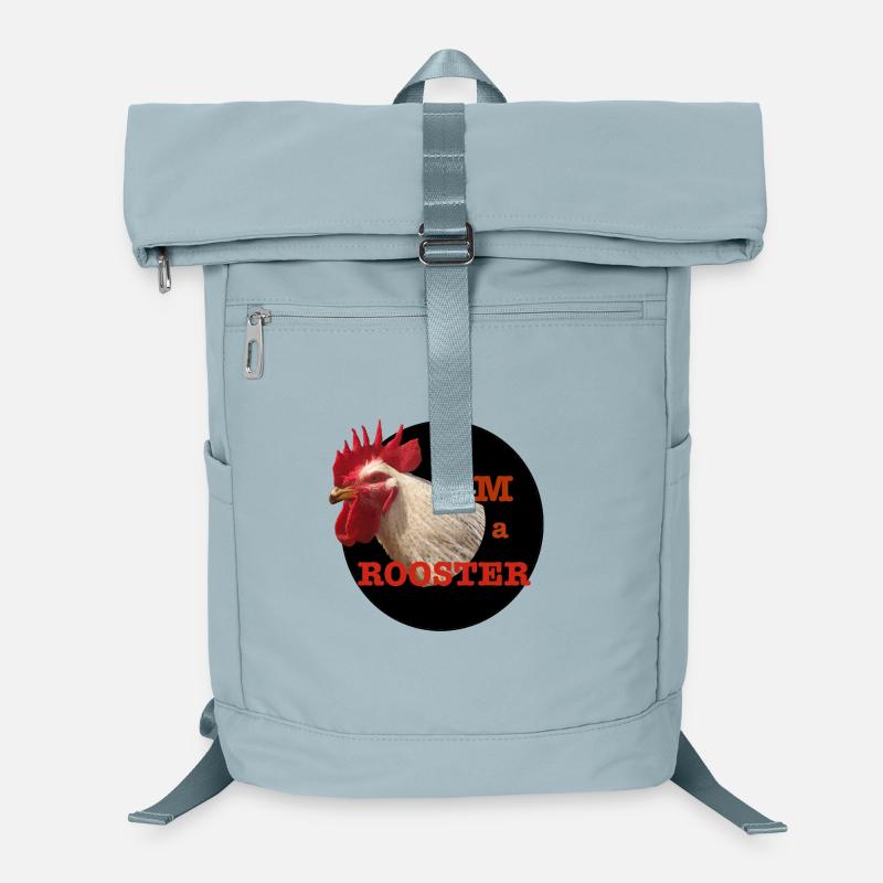 Hahnendesign und humorvoller Text Laptop-Rucksack 