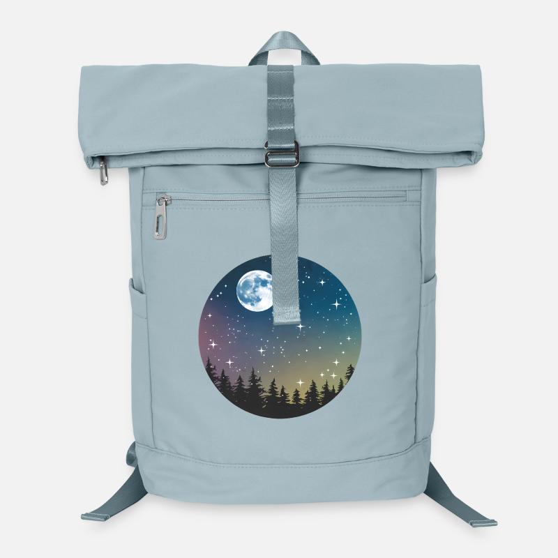 Motif de forêt nocturne céleste Sac à dos ordinateur