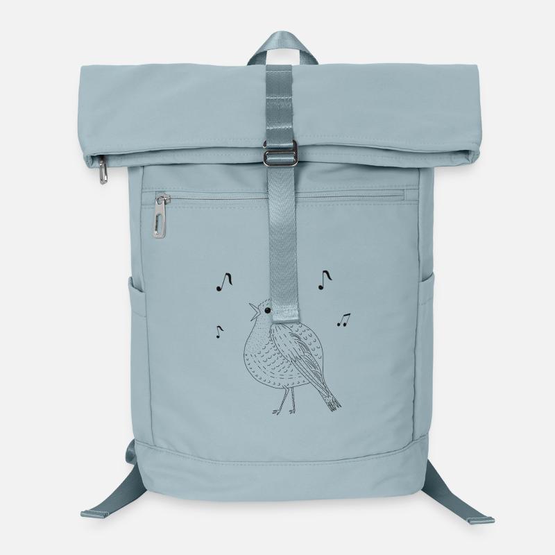 Elegant singing bird in black and white Laptop Backpack