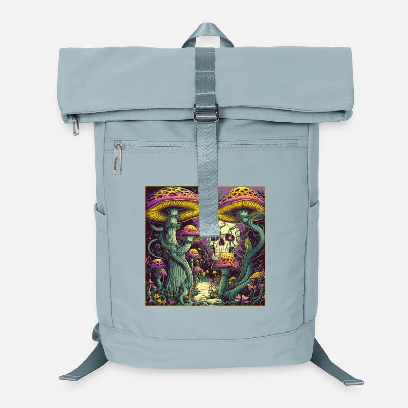 Mushroom Forest Skull Design Laptop Backpack