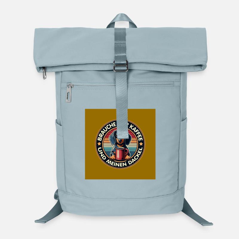 Dackel Hund mit Kaffeetasse Spruch Laptop-Rucksack 