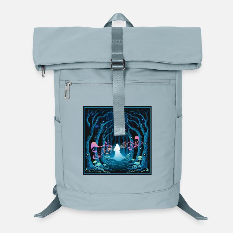 Mystischer Wald mit harmonischem Musikfluss Laptop-Rucksack 