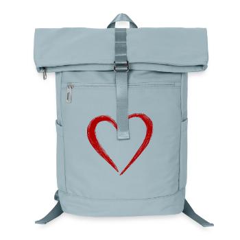 Joli cœur rouge dessiné à la main - Sac à dos ordinateur - bleu glacier - Devant