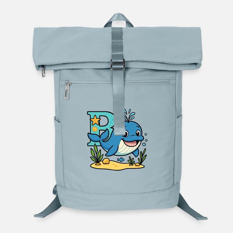 B for... Whale! Cute alphabet design Laptop Backpack