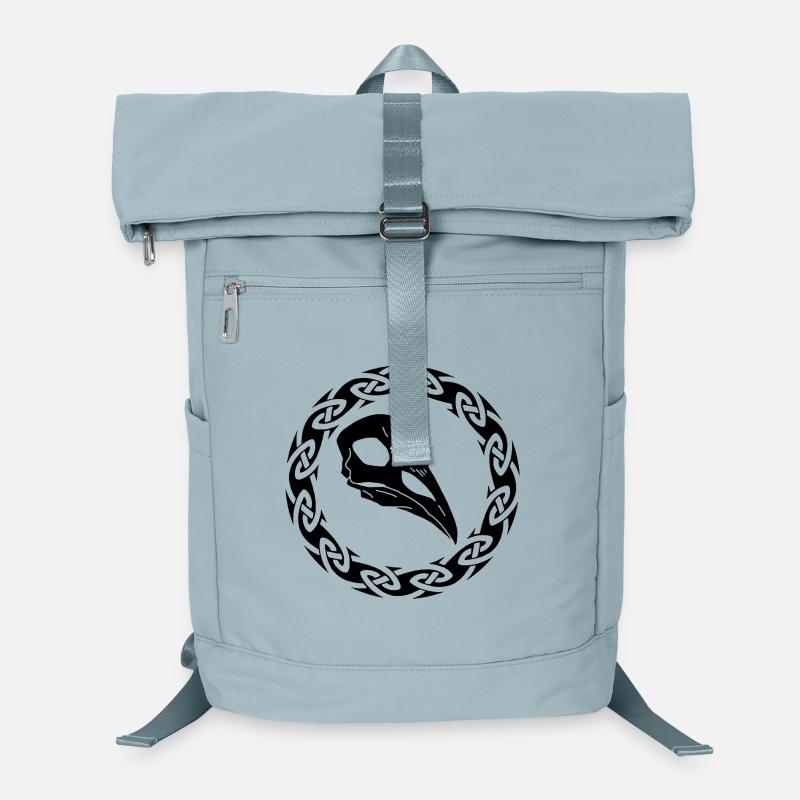 Crâne de corbeau viking noir Sac à dos ordinateur
