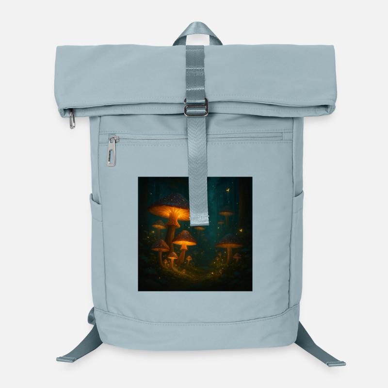Glowing mushroom dream in the forest at night Laptop Backpack