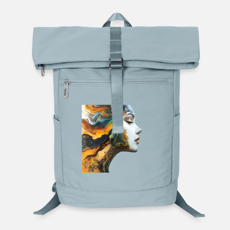 Farbenfrohe Gesichts-Kunst Illustration Laptop-Rucksack 