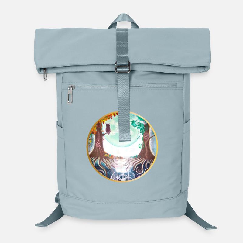 Mystical Nature Connection Illustration - Laptop Backpack - ice blue