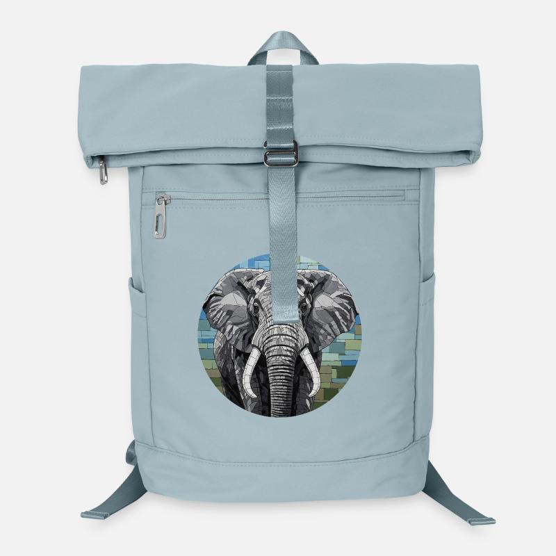 Mosaik Elefant Kunst Porträt Laptop-Rucksack 