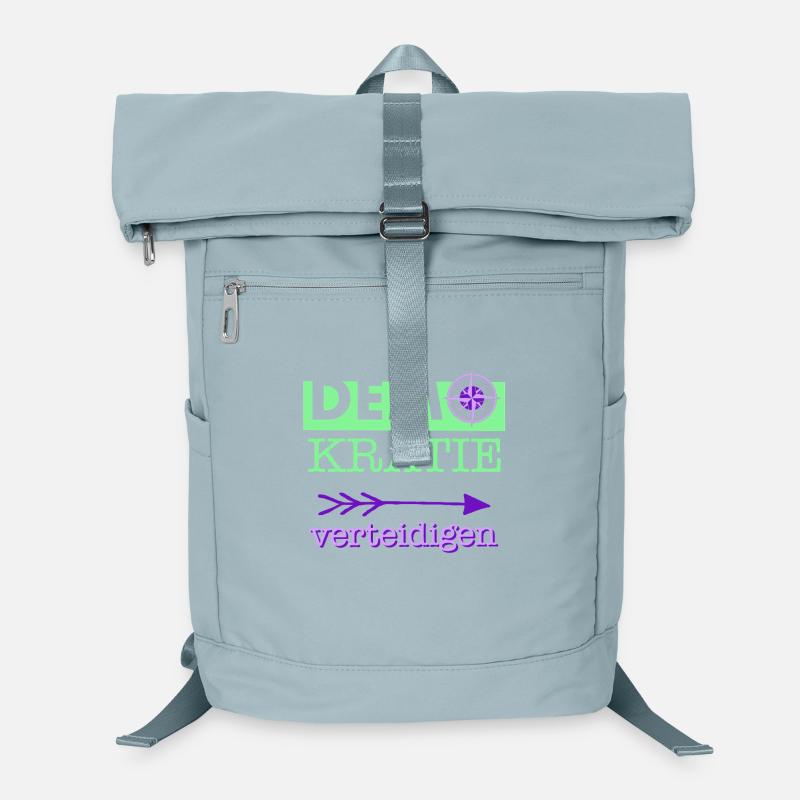 "Defend Democracy" Green Purple Purple Compass Laptop Backpack