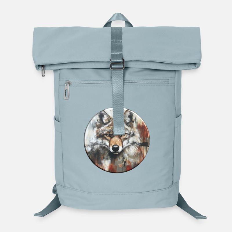 Wildes Wolfporträt in Aquarelloptik Laptop-Rucksack 