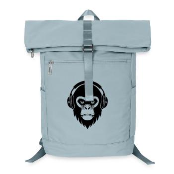 Raver Monkey Head Bass Drop Club Shirt - Laptop Backpack - ice blue - Front