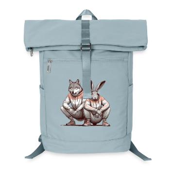 Slavic Squat Russian Squat Hare and Wolf Gift - Laptop Backpack - ice blue - Front
