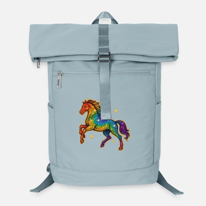 Cheval arc-en-ciel | Licorne Glitter Dream Sac à dos ordinateur