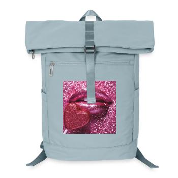 Rosa Glitzerlippen und Zuckerherz - Laptop-Rucksack  - Eisblau - Vorne