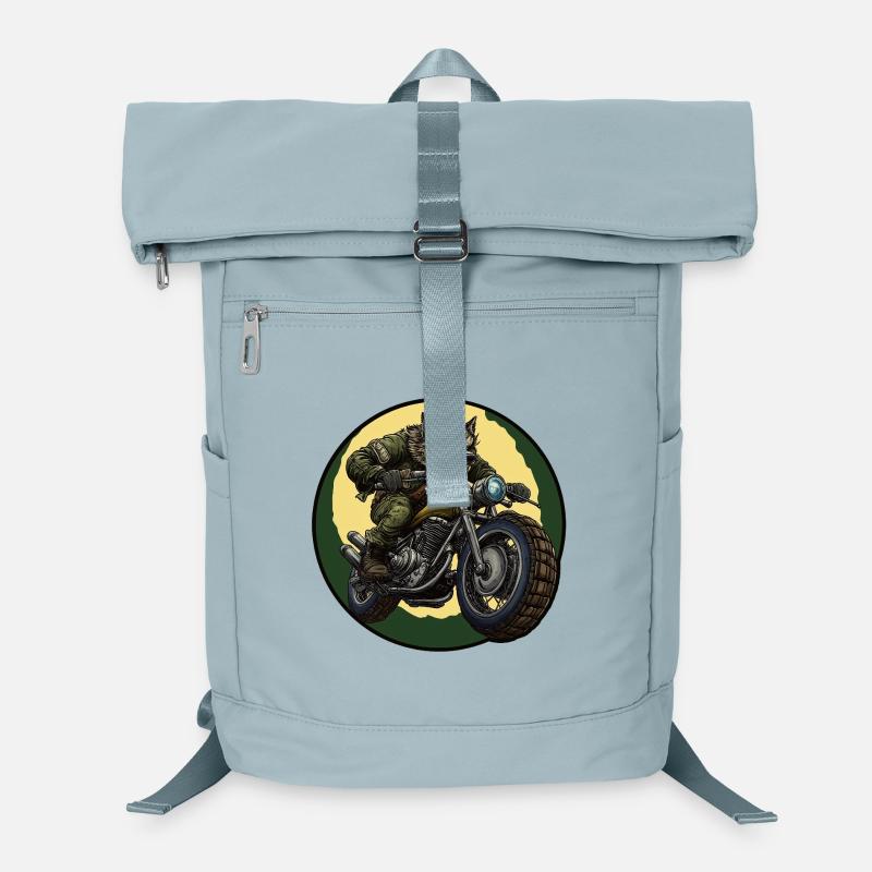 Motard loup-garou au clair de lune Sac à dos ordinateur