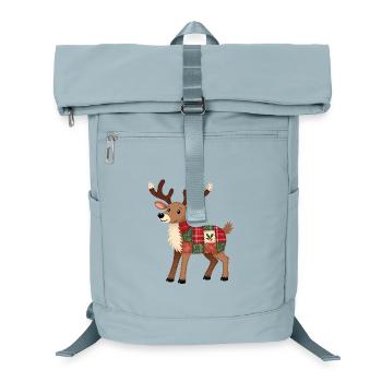 Patchwork Reindeer Christmas - Laptop Backpack - ice blue - Front