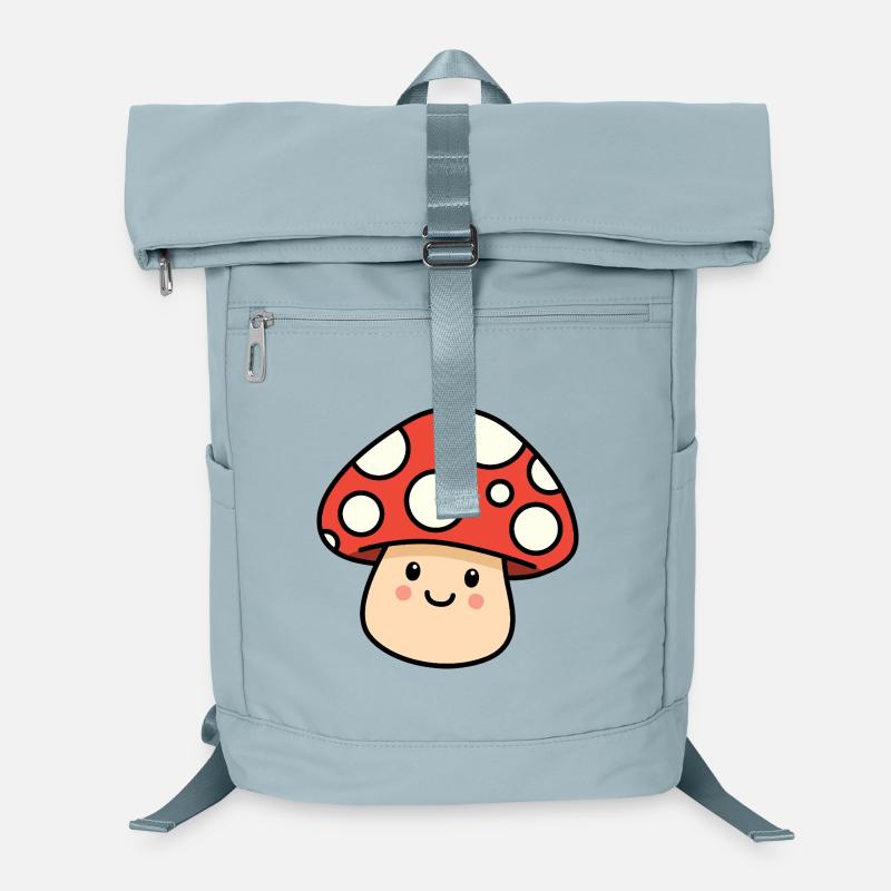 Champignon kawaii – Champignon joyeux Sac à dos ordinateur