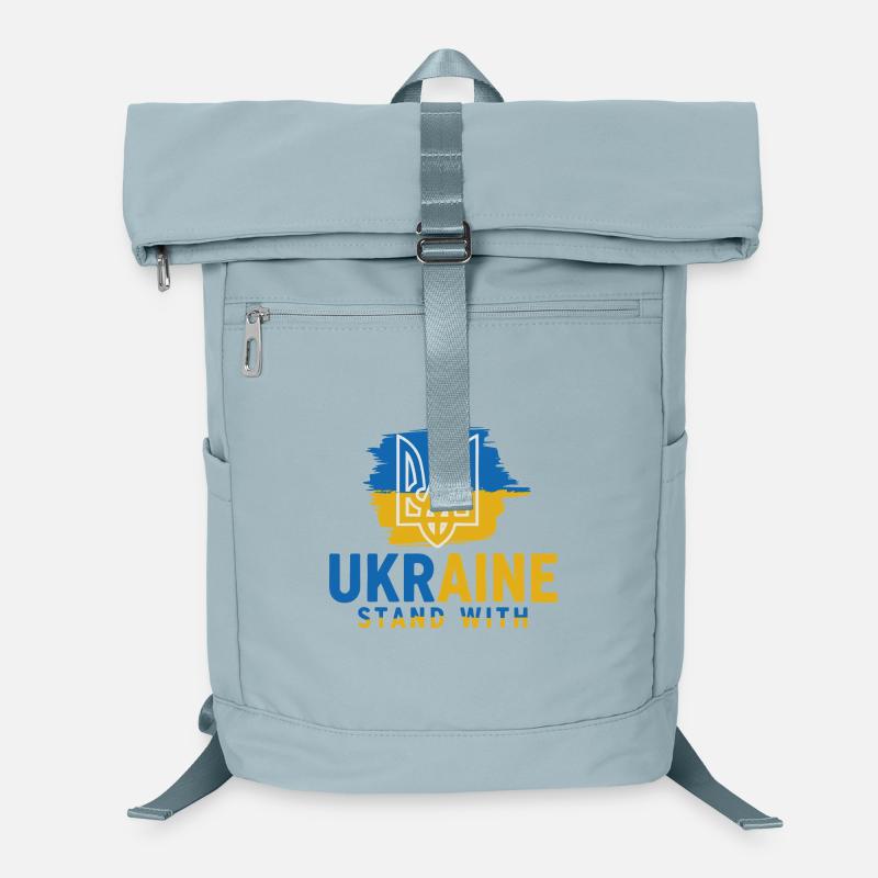Ukraine Flag Emblem Stand With Laptop Backpack