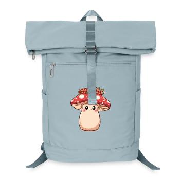 Kawaii Mushroom with Flower Crown – Cute Design - Laptop Backpack - ice blue - Front