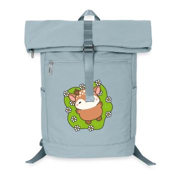 Cute Deer in Bloom on Green Grass - Laptop Backpack - ice blue - Front