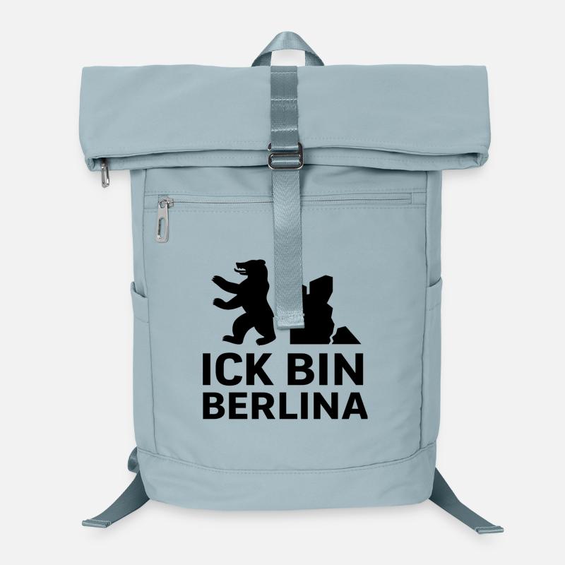Ick bin Berlina | Berliner Bär & Mauer Spruch Laptop-Rucksack 