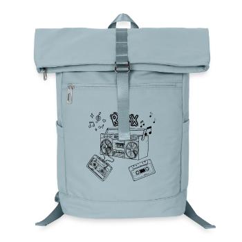 Retro Ghettoblaster Kassette T-Shirt - Laptop-Rucksack  - Eisblau - Vorne
