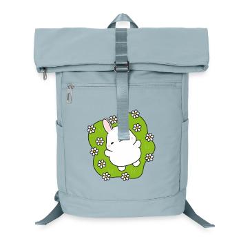 Lapin mignon au jardin fleuri - Sac à dos ordinateur - bleu glacier - Devant