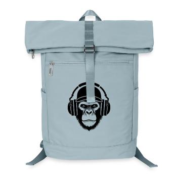 Lines Art Edition Minimal Monkey Head Shirt - Laptop Backpack - ice blue - Front