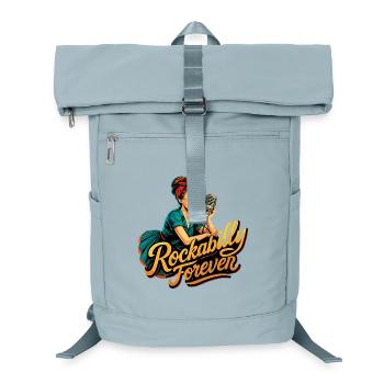 Rockabilly Forever Charcoal Microphone 50s Gift - Laptop Backpack - ice blue - Front