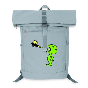Frosch fängt Fliege Zunge Mücke essen hunger Kröte - Laptop-Rucksack  - Eisblau - Vorne