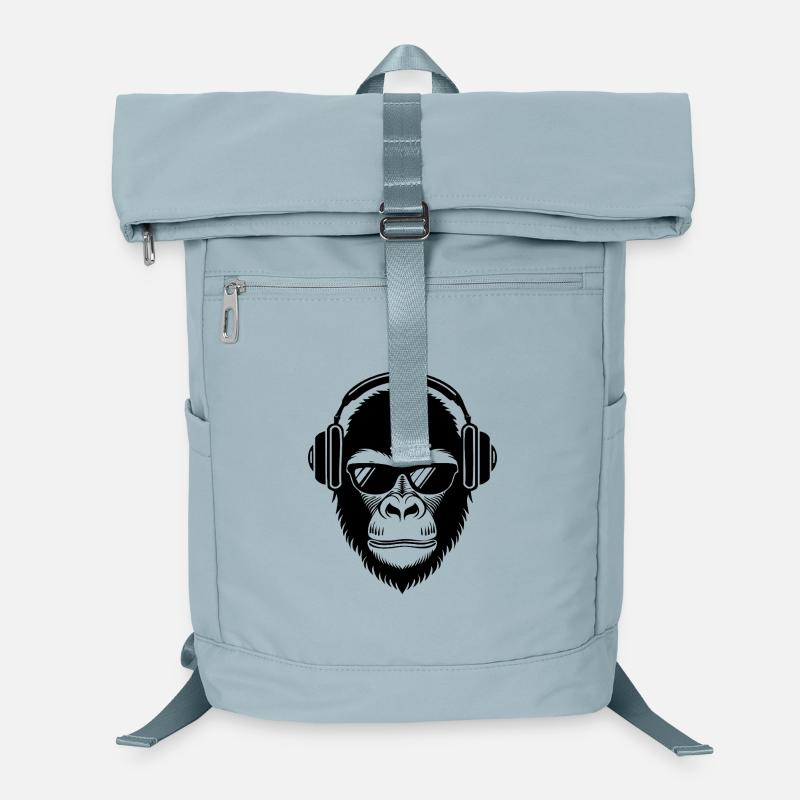 Relaxed Monkey Wireless Headphones Cafe Chemise Sac à dos ordinateur