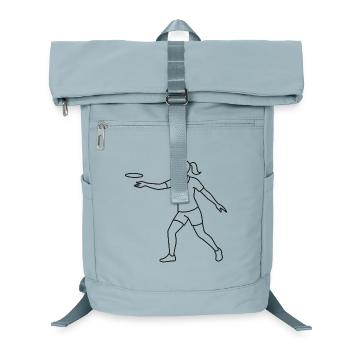 Disc Golf Player Sketch – Minimalist Motif - Laptop Backpack - ice blue - Front
