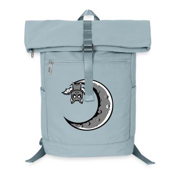 Cute Bat Crescent Moon Hanging Halloween Night - Laptop Backpack - ice blue - Front